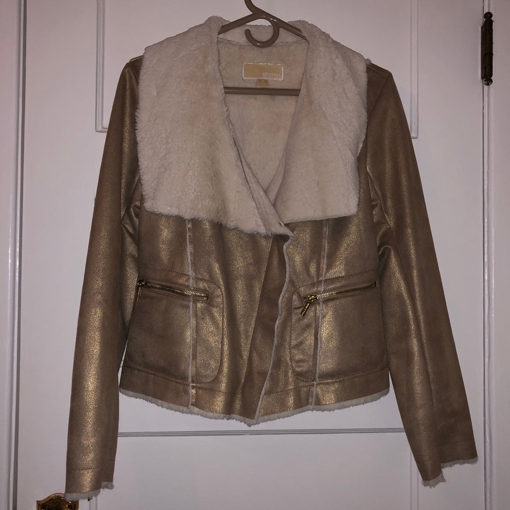 Michael Kors - faux shearling/fur moto jacket
